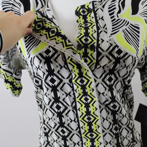 Hale Bob Silk Pattern Short Sleeve Shirt Dress XS - Picture 7 of 8